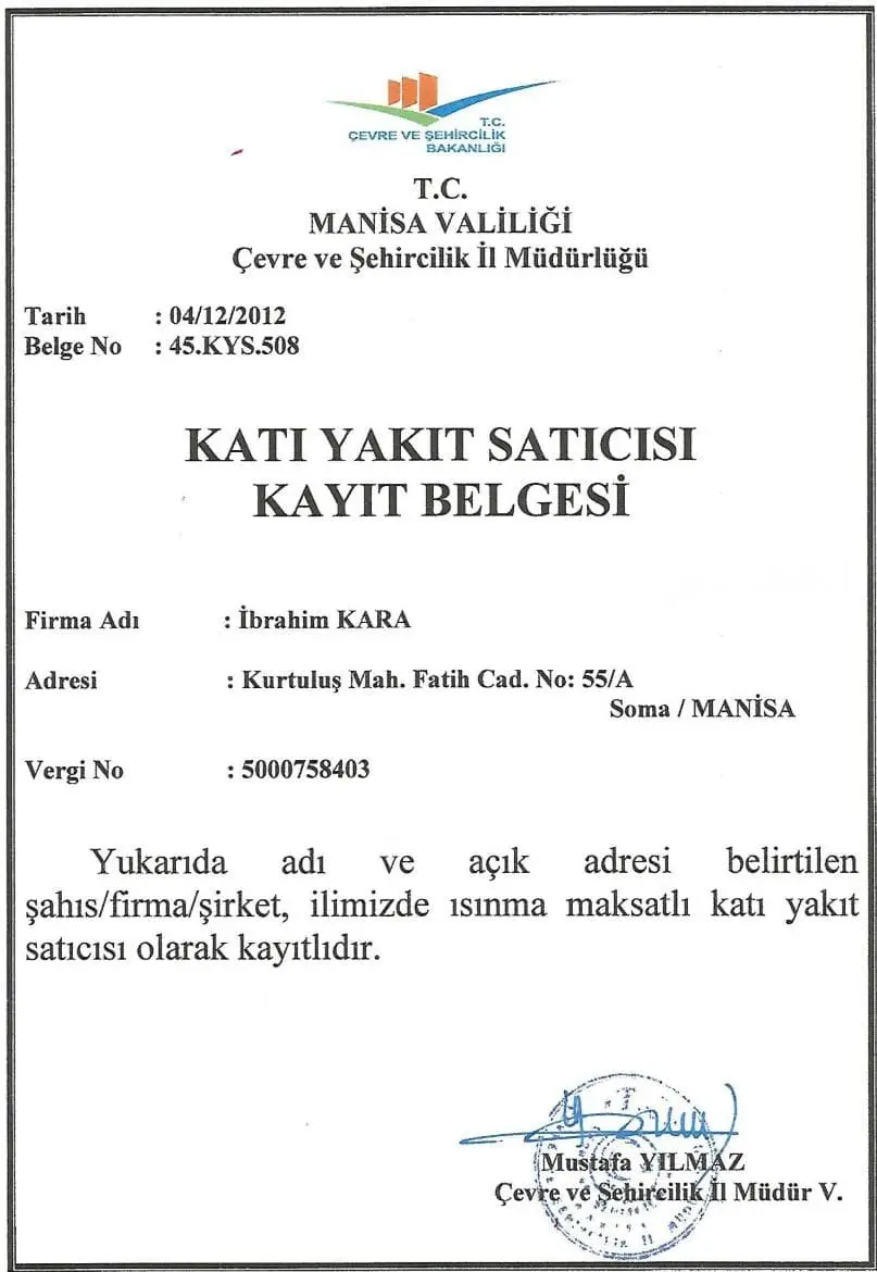 Bayilik Belgesi